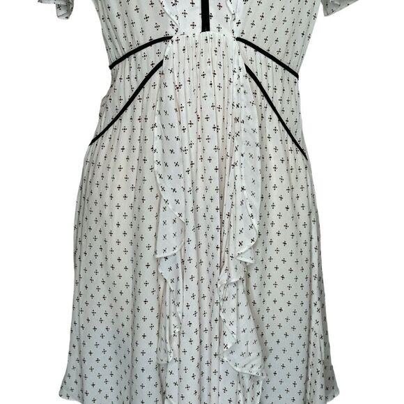 Maje White Princess  Ruffle Front Mini Dress | Size M - Picture 11 of 14